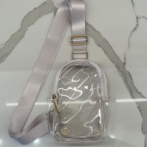 Transparent Kendra Scott Crossbody Bag with Gold Accents